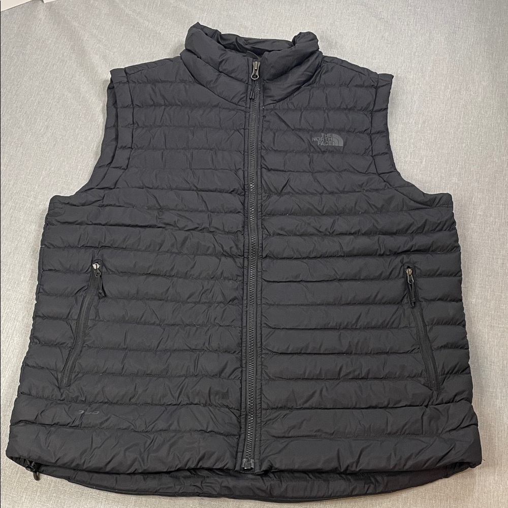 North Face 700 Down Black Puffer Vest Mens Large Stow Pocket